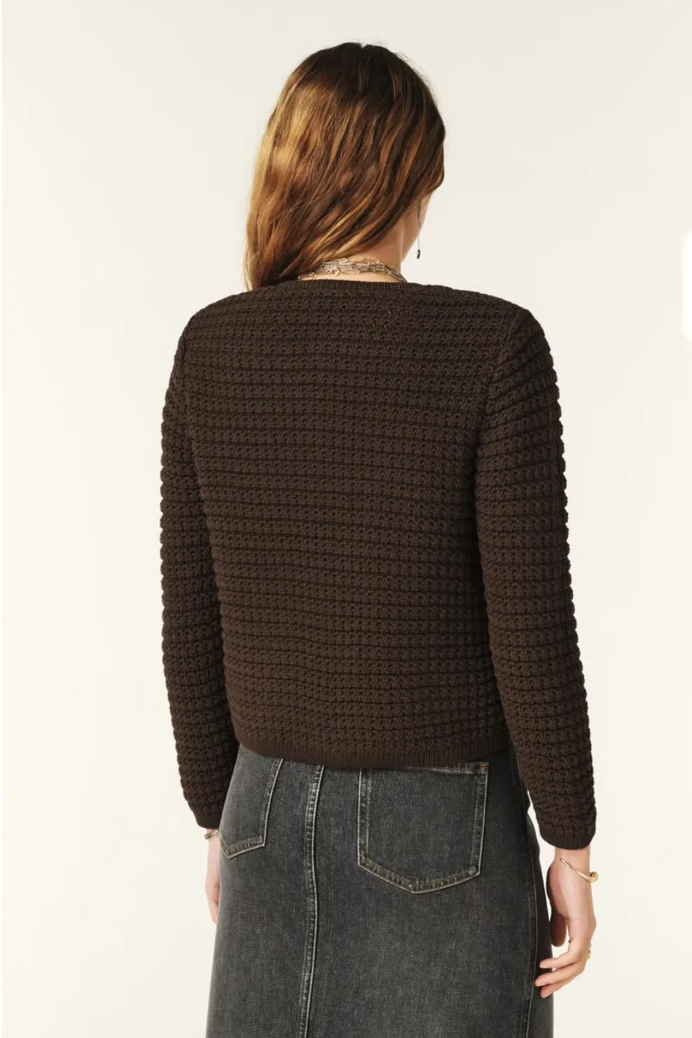 Gaspard Knitted Cardigan Brown