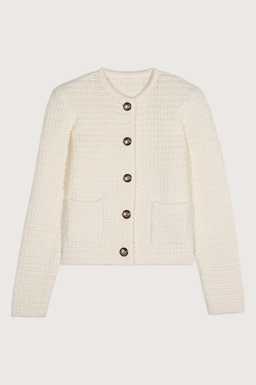 Gaspard Knitted Cardigan Ecru