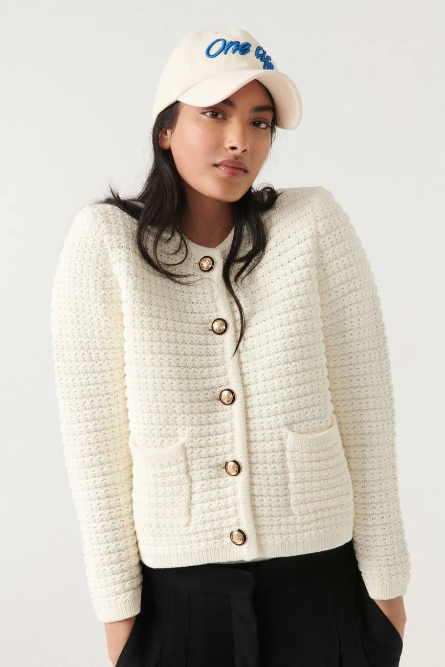 Gaspard Knitted Cardigan Ecru