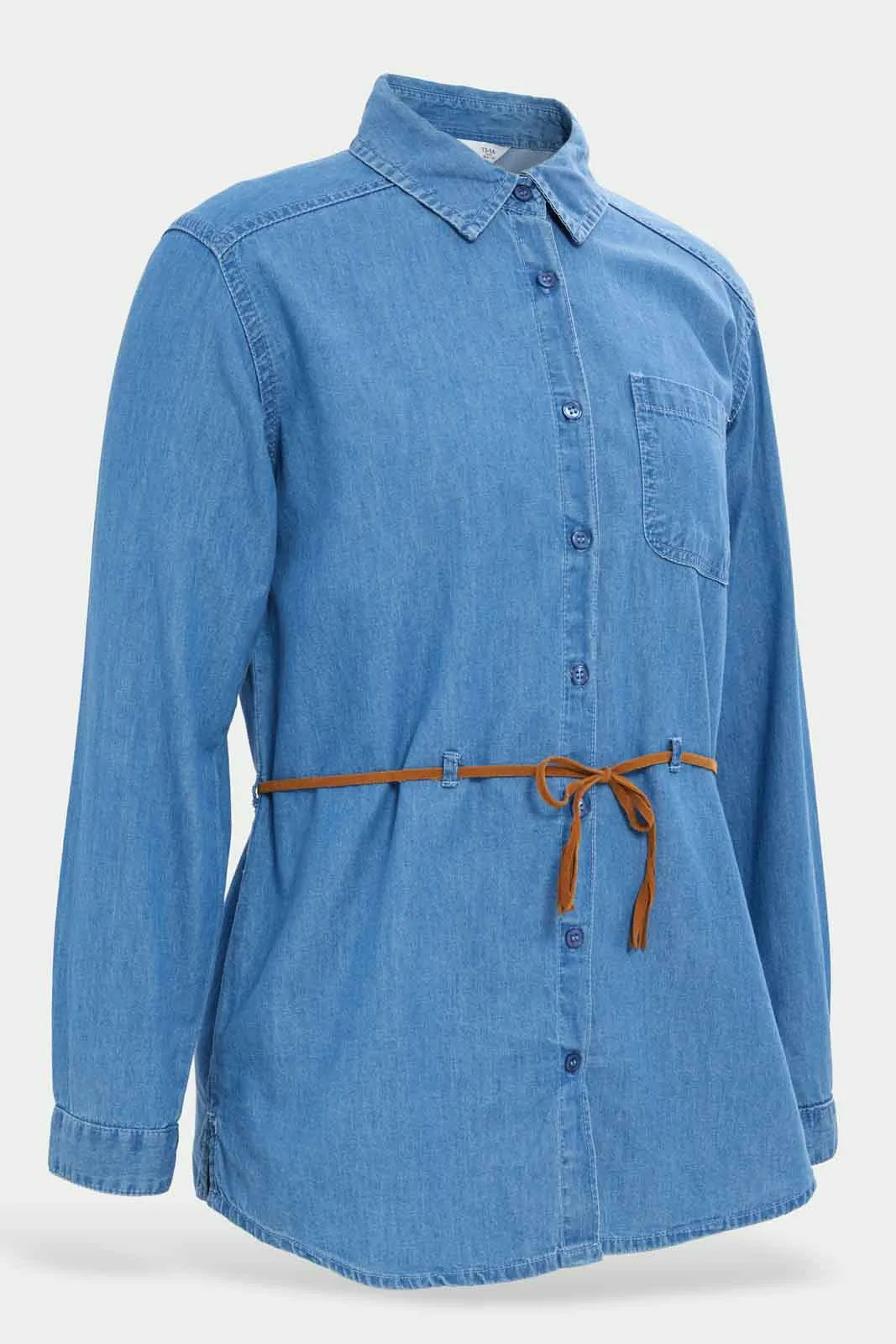 Girls Blue Denim Tunic with belt