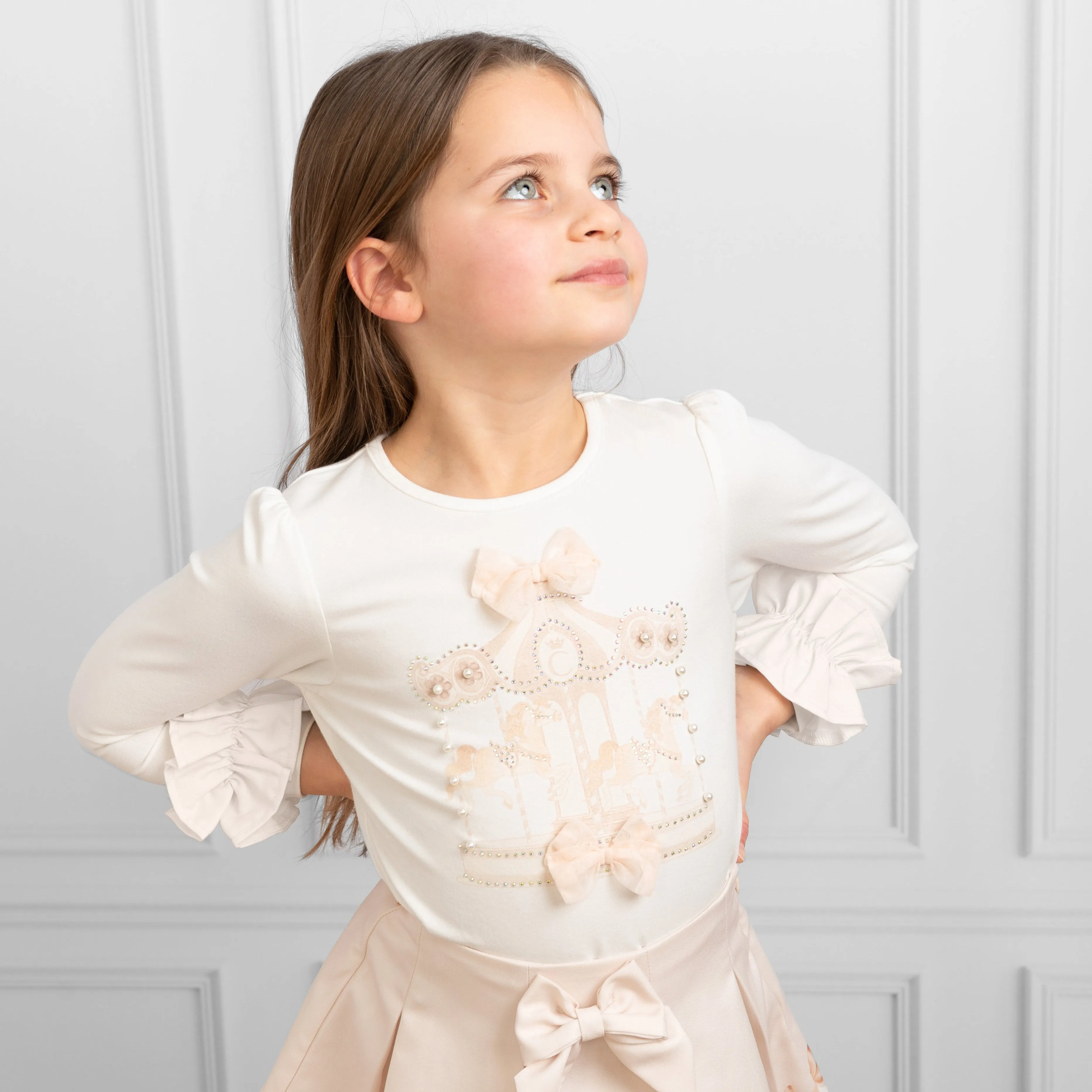 Girls Mink Carousel Dreams Pleated Skirt Set