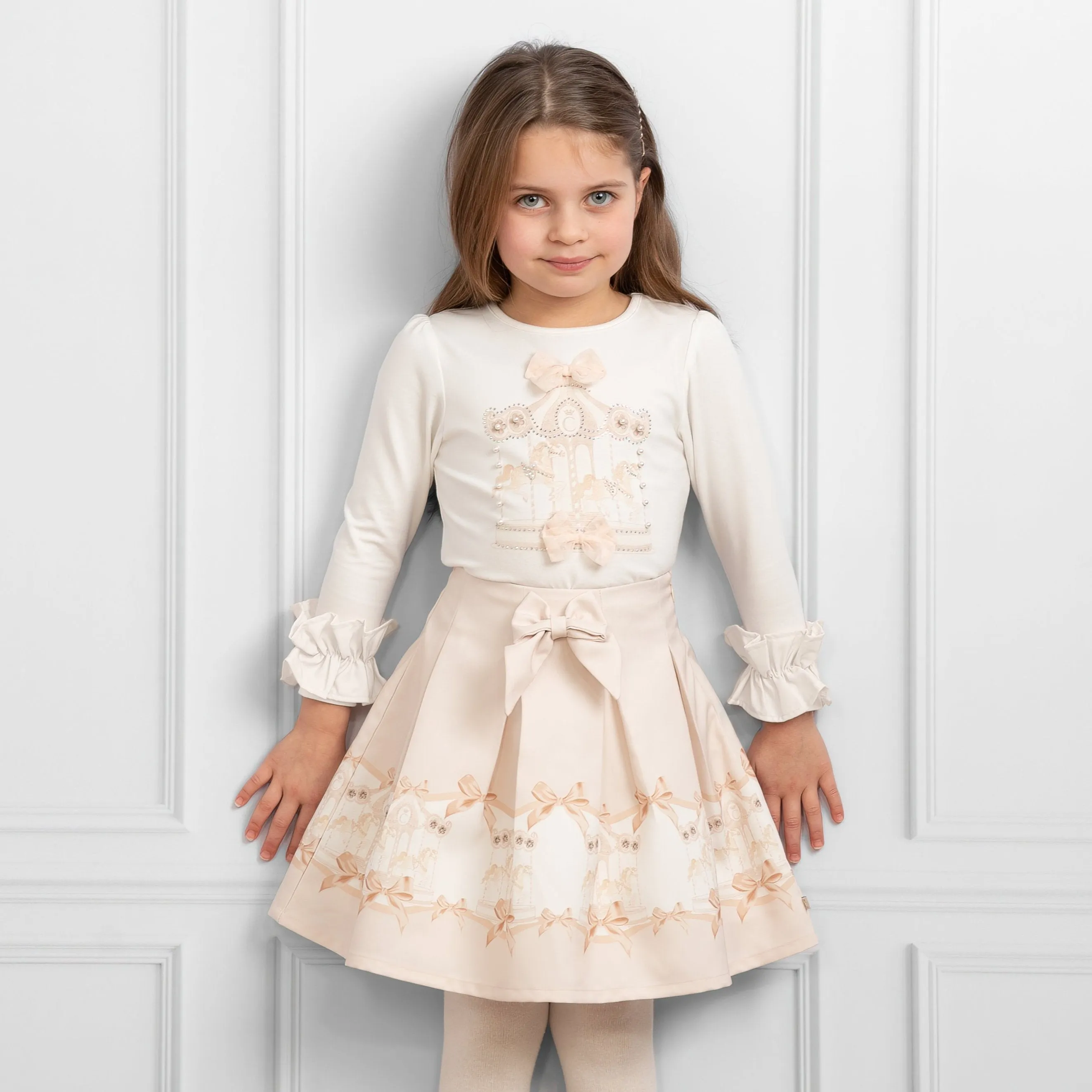 Girls Mink Carousel Dreams Pleated Skirt Set