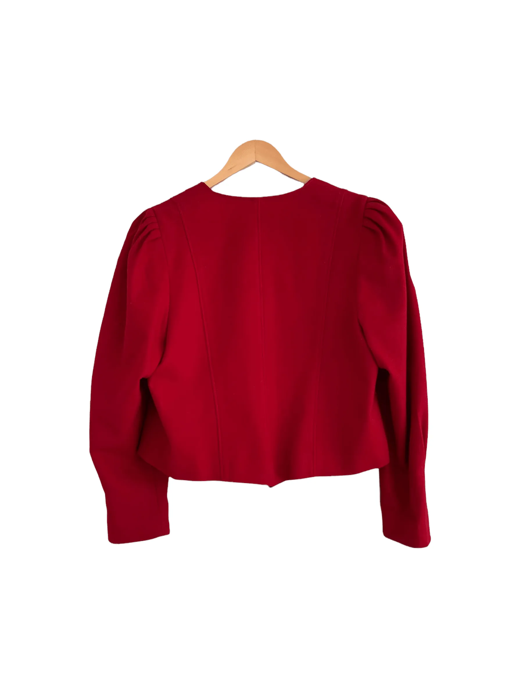 Hagro Wool Cropped Jacket Red EU42 UK Size M/L