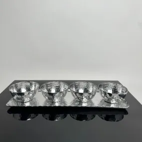 Hammered Tray with 4 Bowls