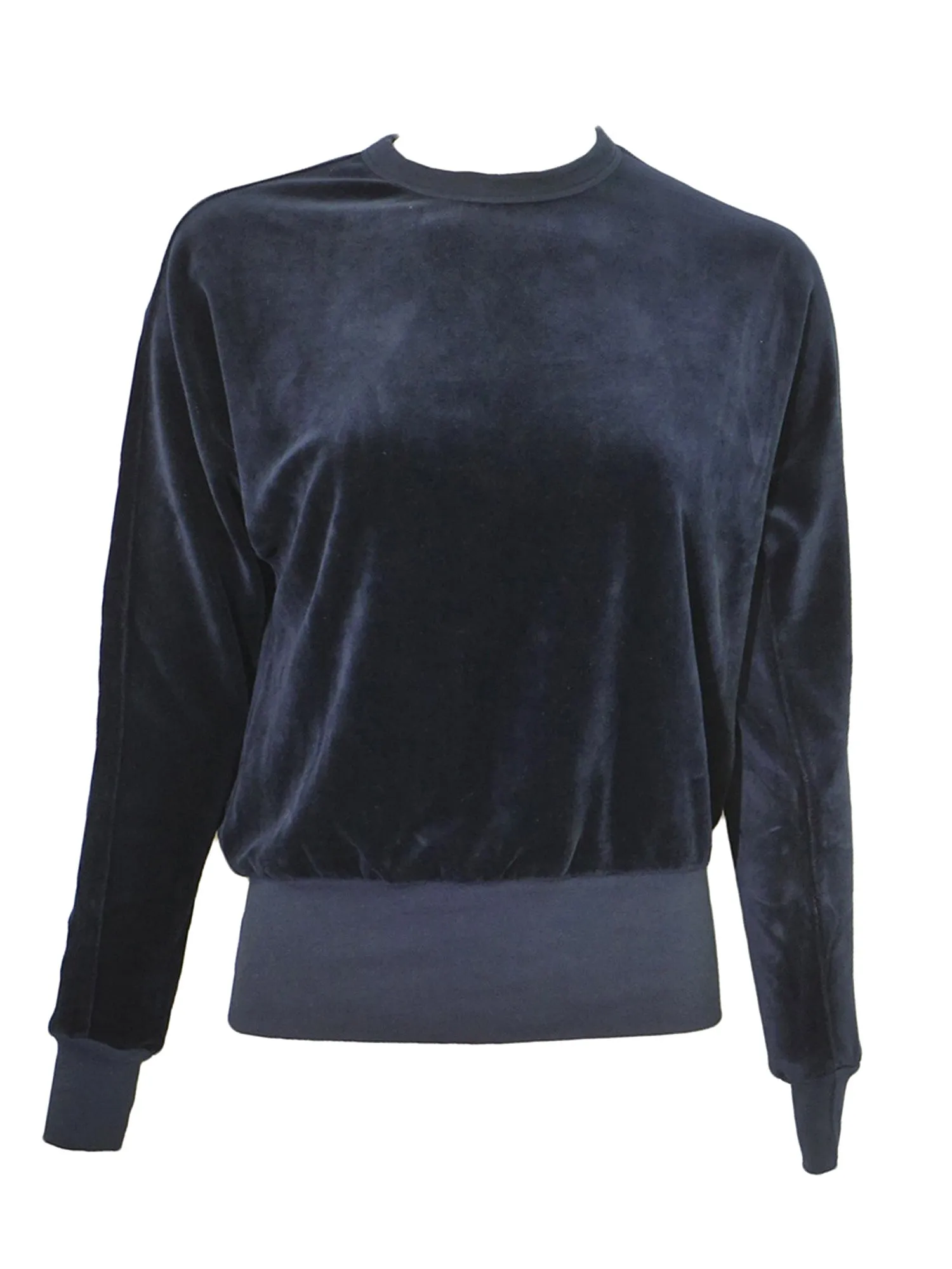 Hard Tail Velour Long Sleeve Banded Pullover Top (V-199)