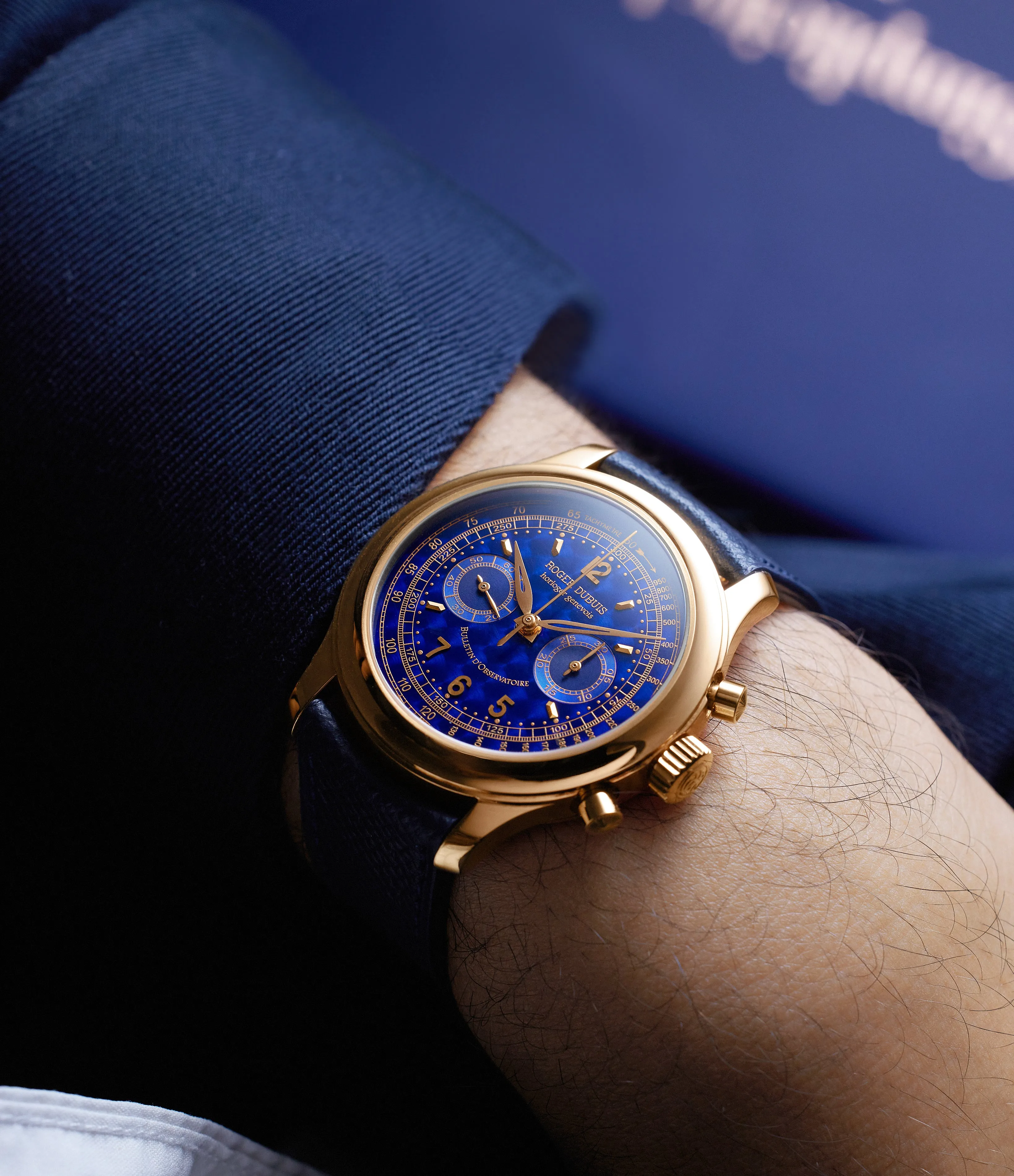 Hommage Chronograph H40 | Blue Dial | Rose Gold