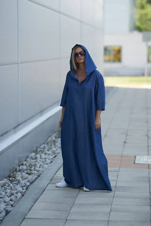 Hooded Tencel Maxi Dress