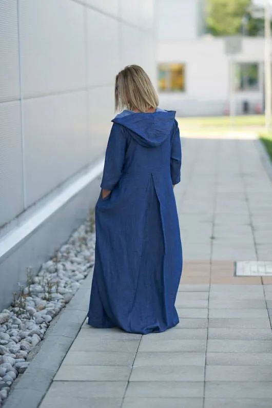 Hooded Tencel Maxi Dress