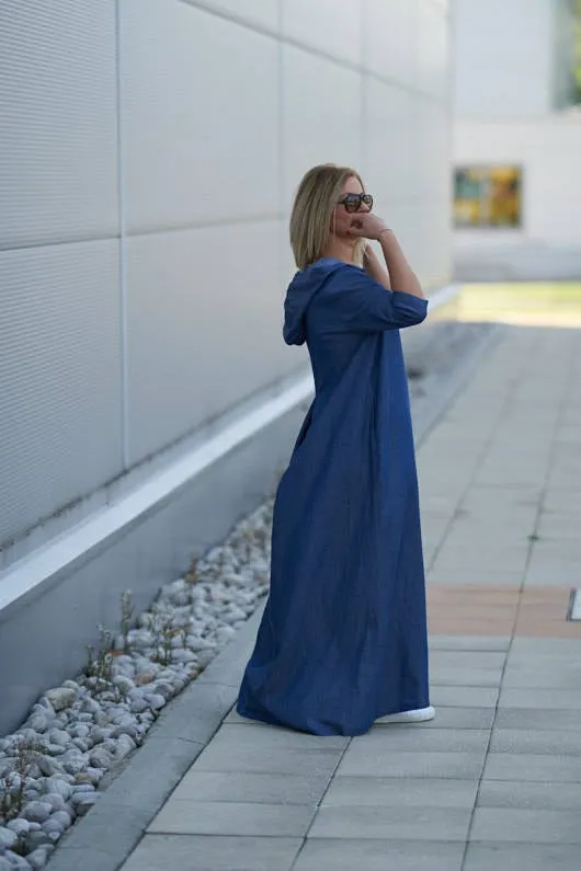 Hooded Tencel Maxi Dress