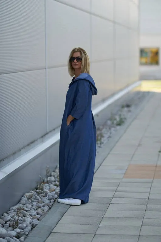 Hooded Tencel Maxi Dress