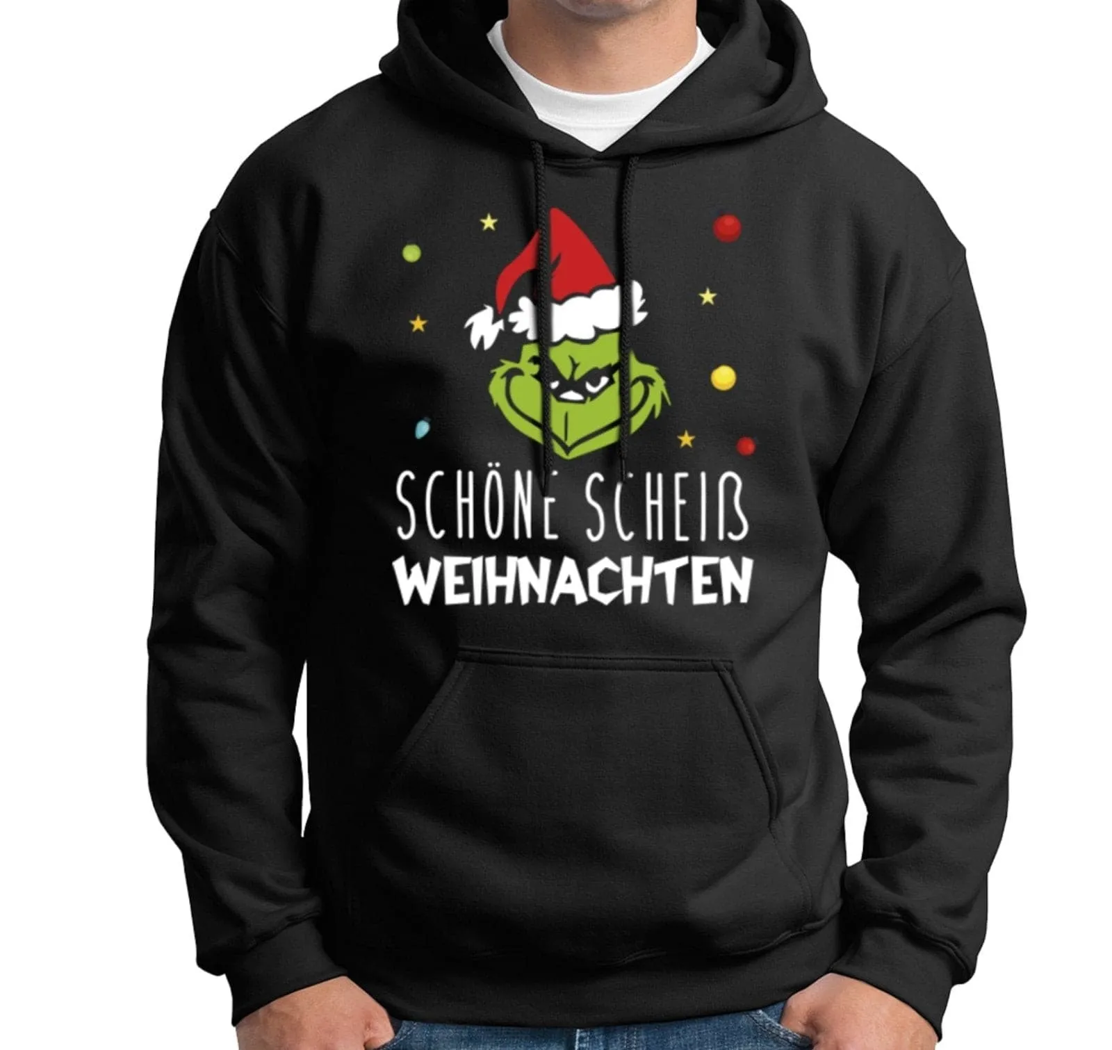 Hoodie - Grinch - Schöne scheiß Weihnachten (Gesicht)