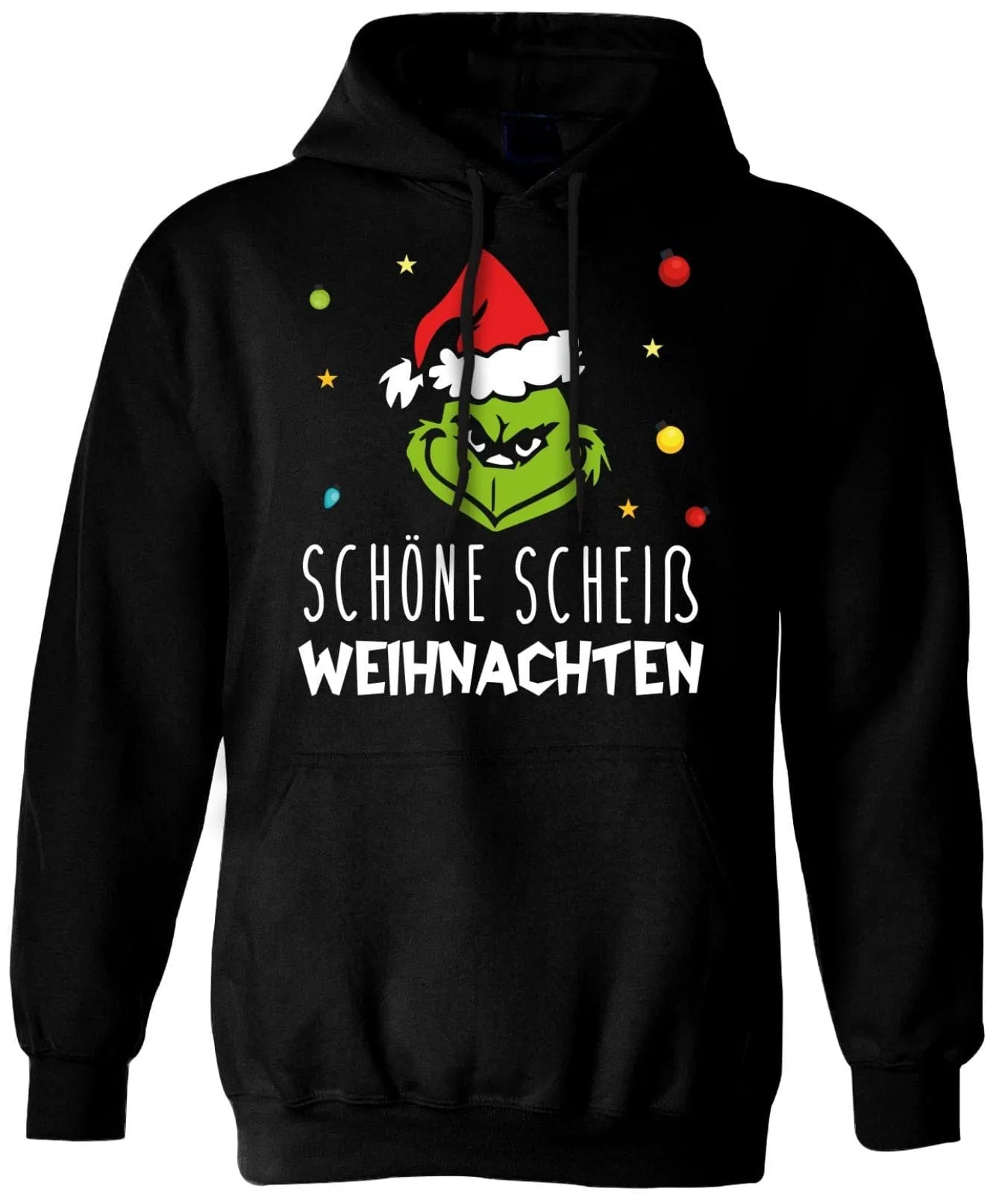 Hoodie - Grinch - Schöne scheiß Weihnachten (Gesicht)