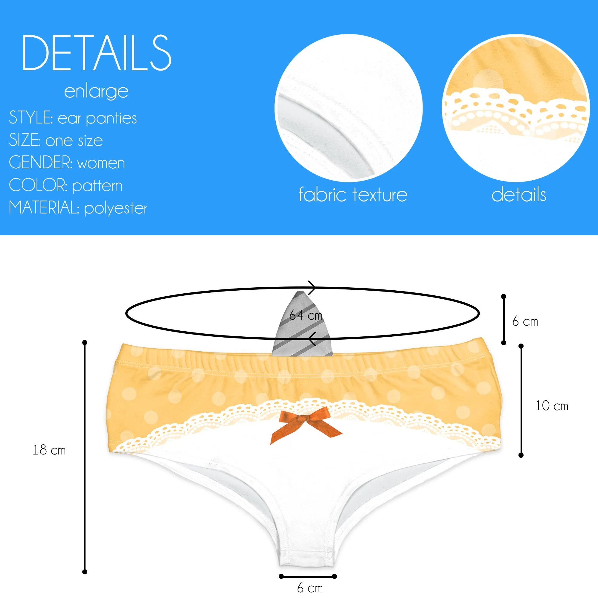 Horn Pantie - Polkadot Kitticorn (6-10 UK Size)