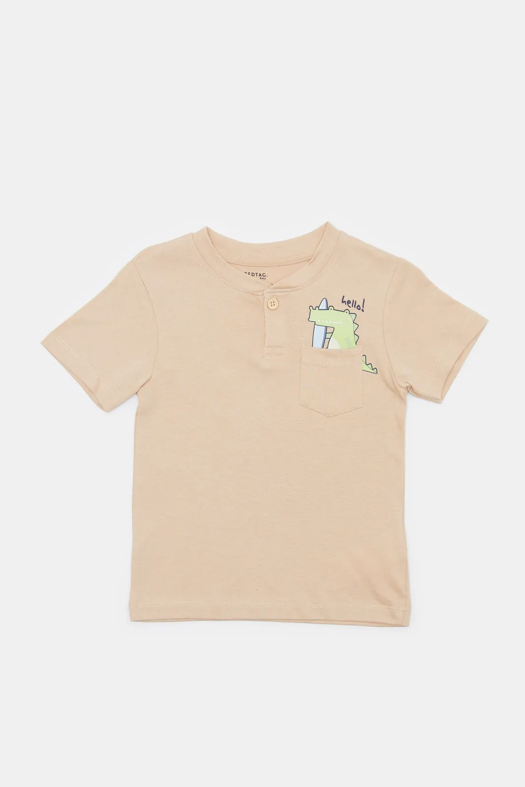 Infant Boys Cream Pocket Henley