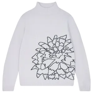 Jumper 1234 Cashmere Flower Outline Turtleneck