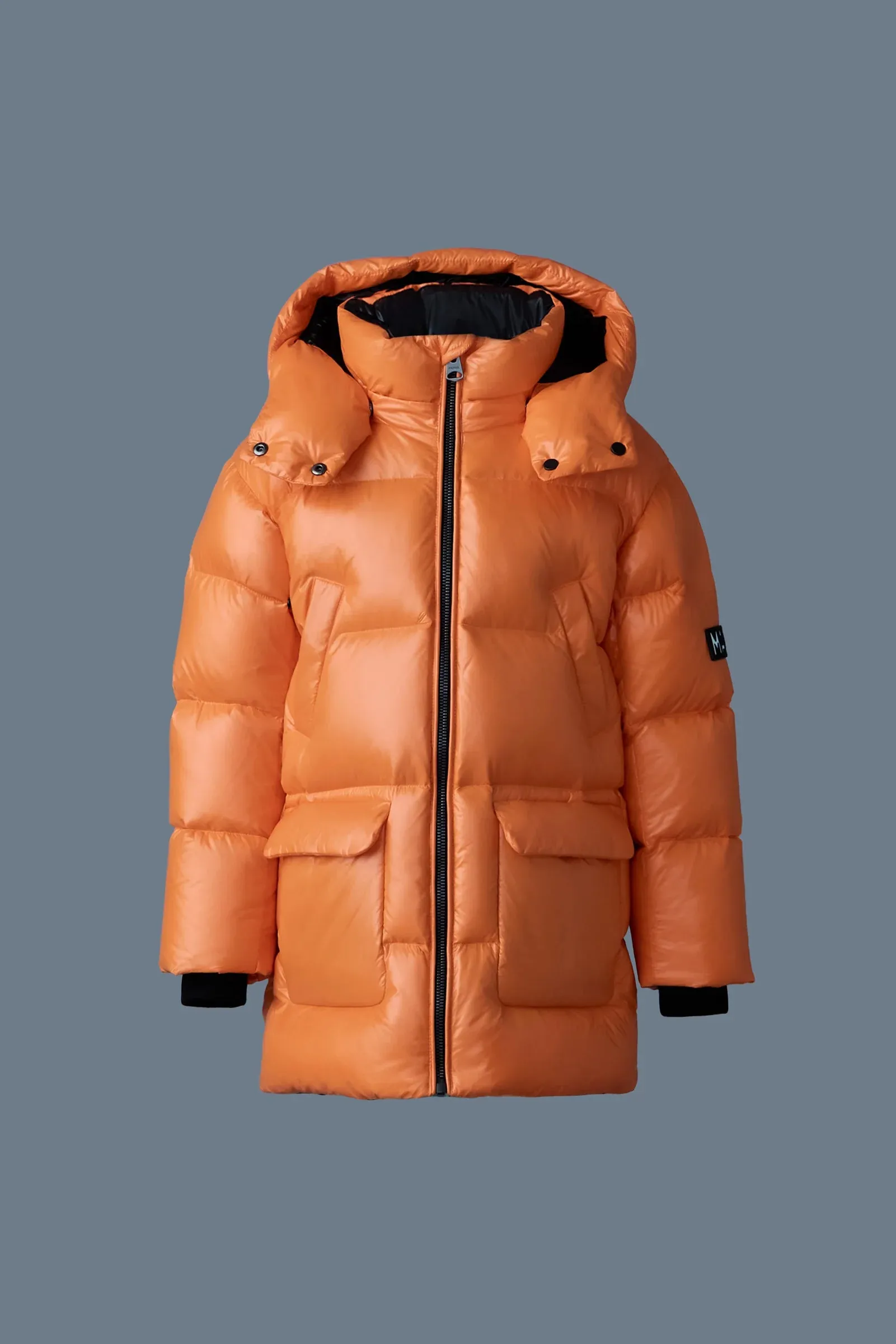 Kennie-Lus (Lustrous) Boys Hooded Down Jacket (Flame) - P0015900612