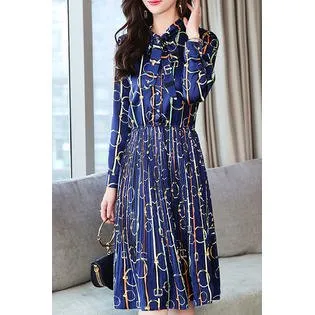 Ketty More Women Fashion High Neck Printed Dress-KMWDC5747