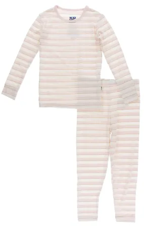 KicKee Pants Everyday Heroes Sweet Stripe L/S Pajama Set