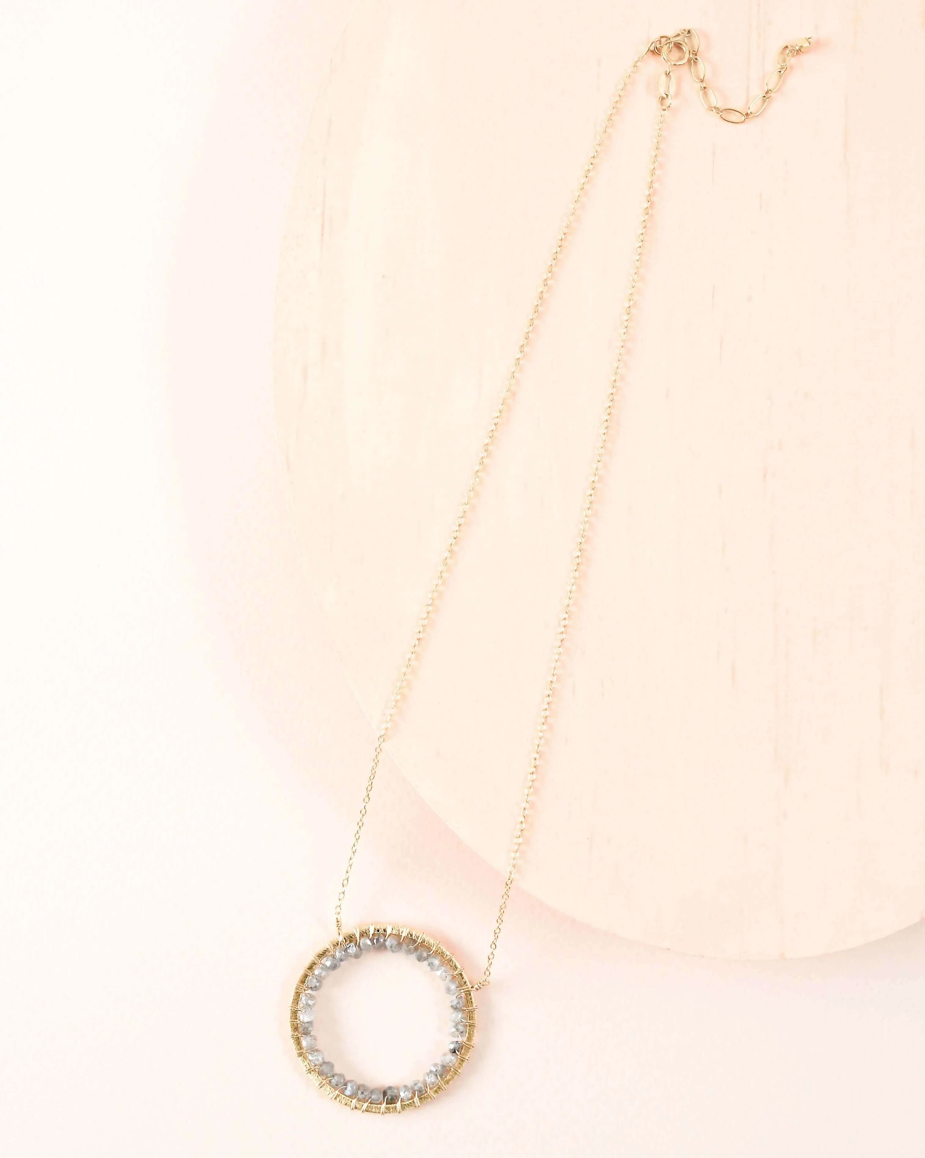 Labradorite Halo Necklace Layering Set