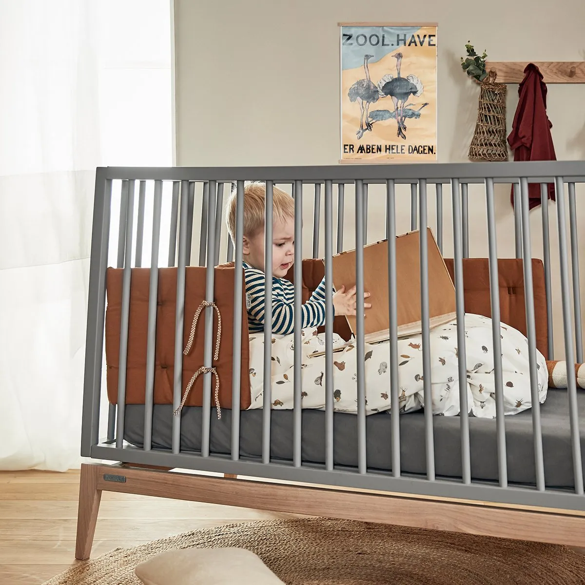 LEANDER, LUNA BABY COT, 140X70 CM, Grey