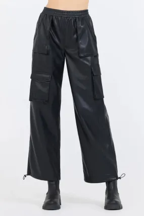 LEATHER CARGO PANTS