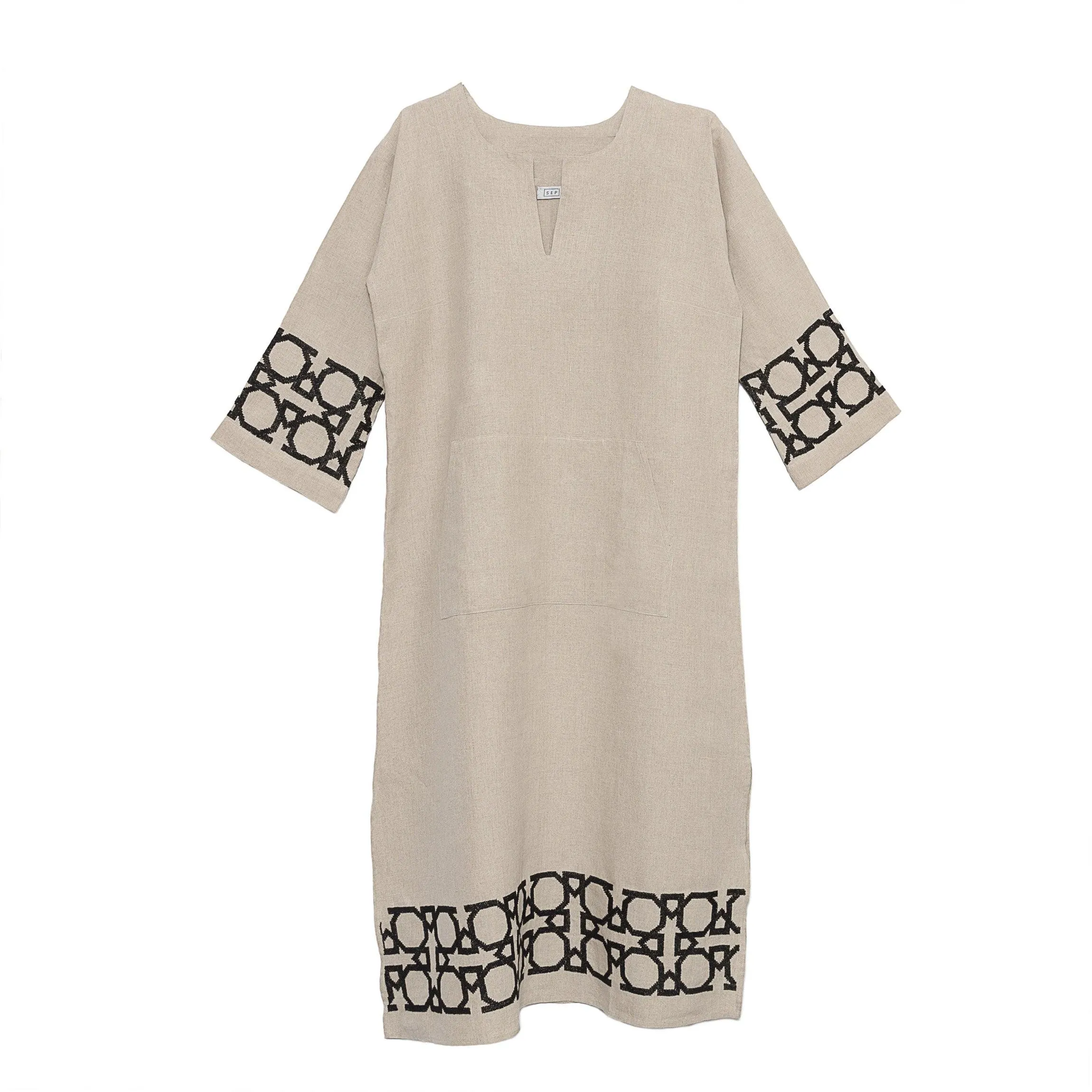 LONG LINEN TUNIC DRESS AL QUDS