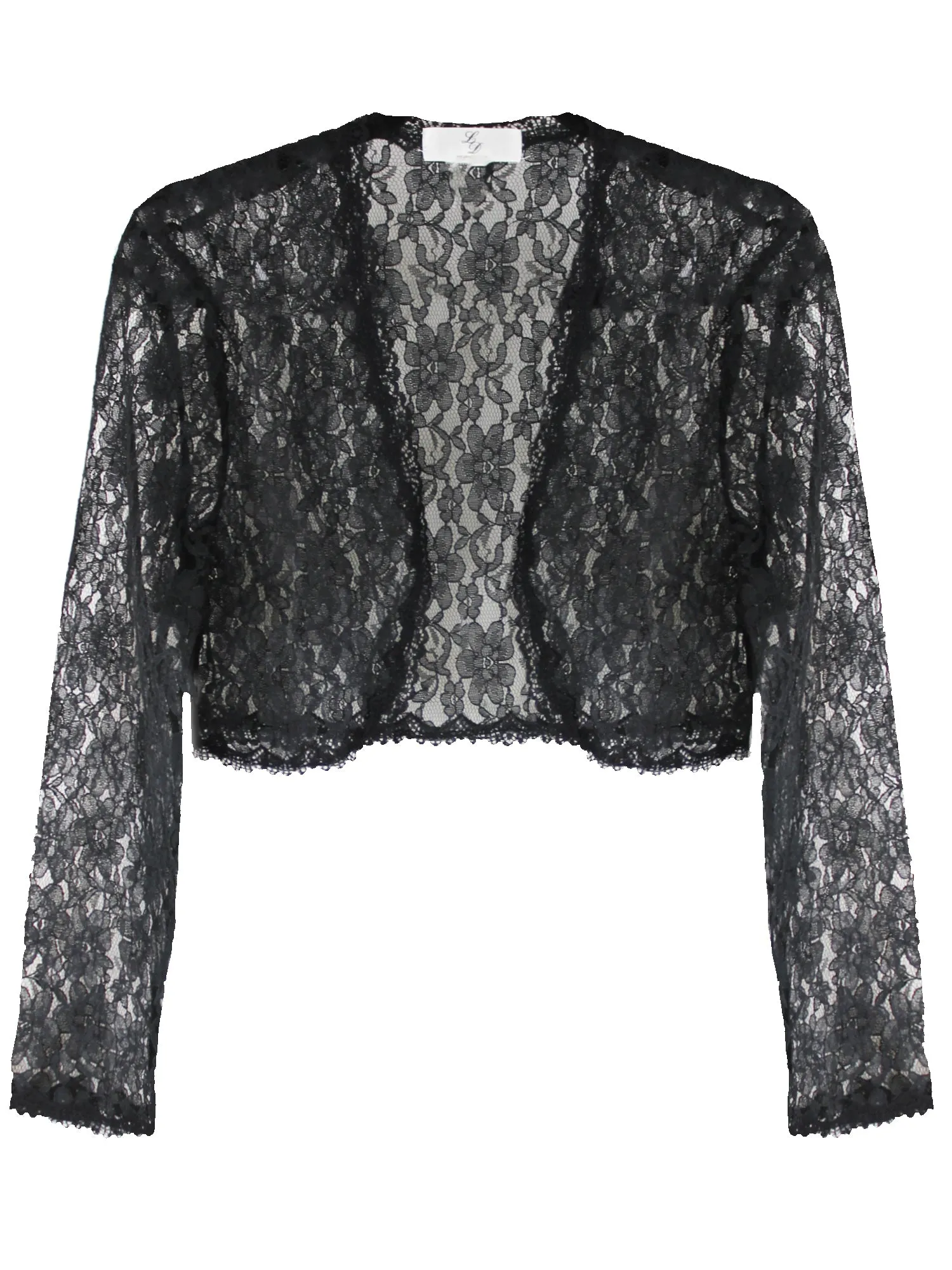 Long Sleeve Dressy Lace Cropped Bolero Shrug Jacket