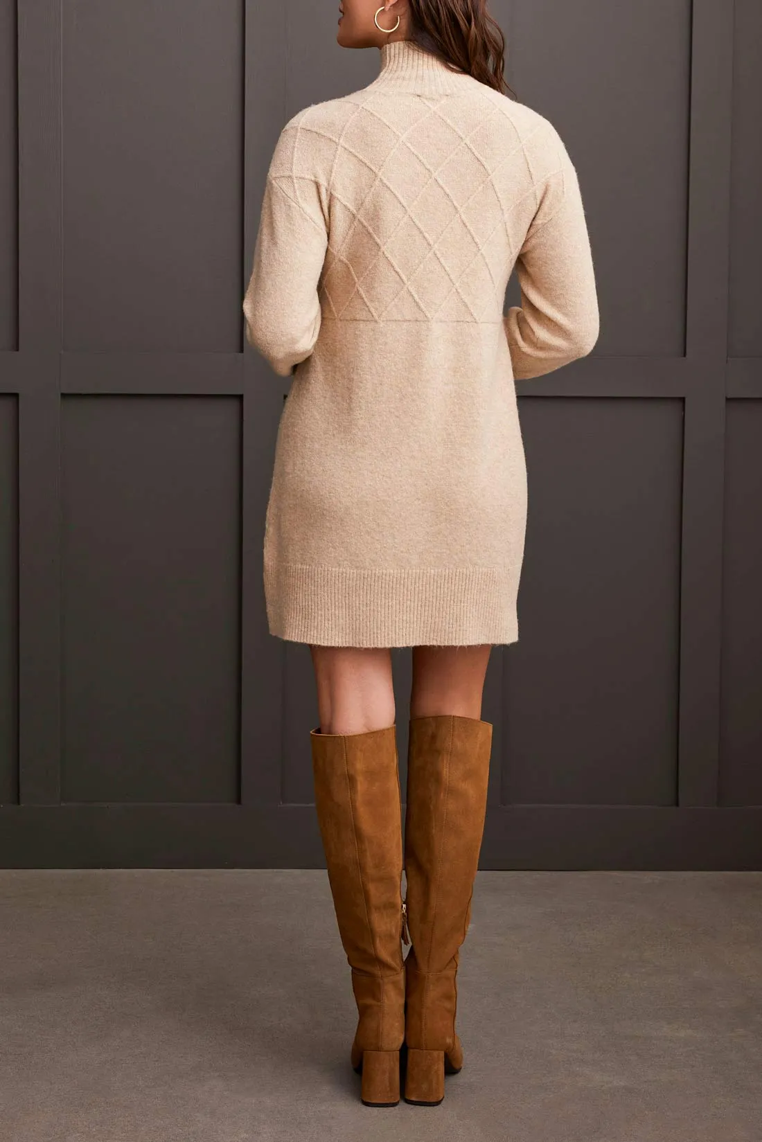 Long Sleeve Mock Neck Sweater Dress