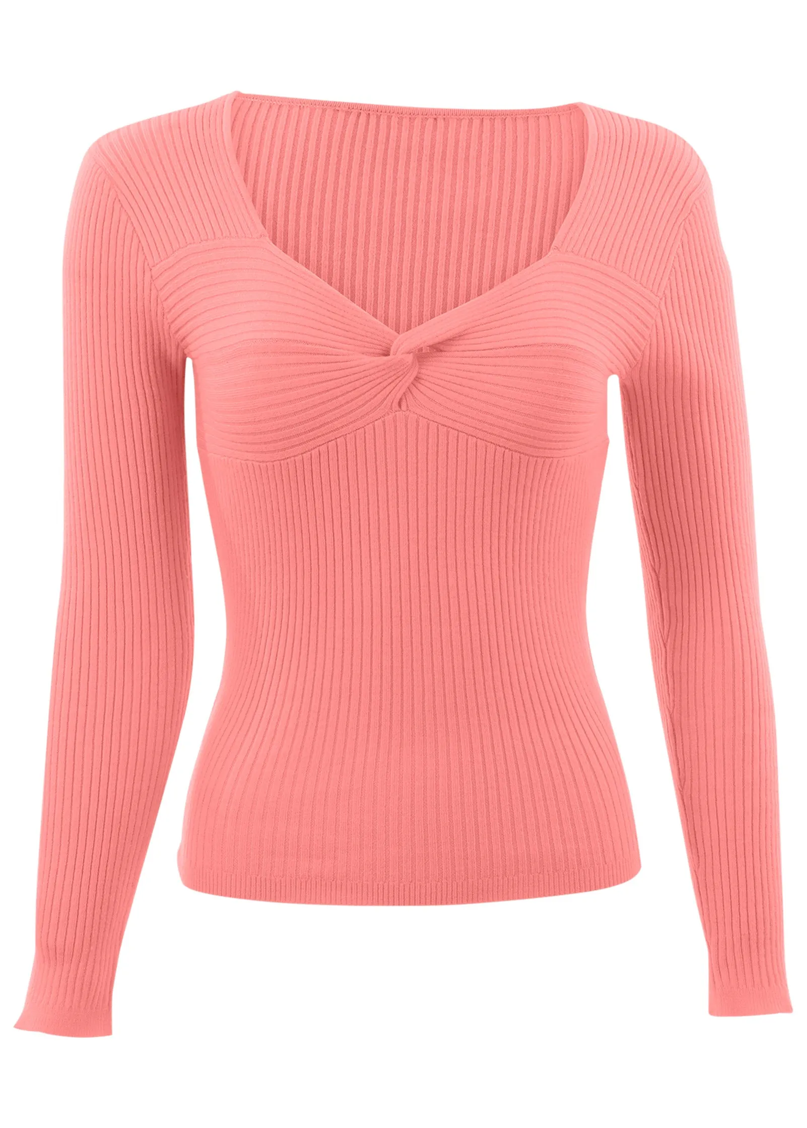 Long Sleeve Sweater - Coral