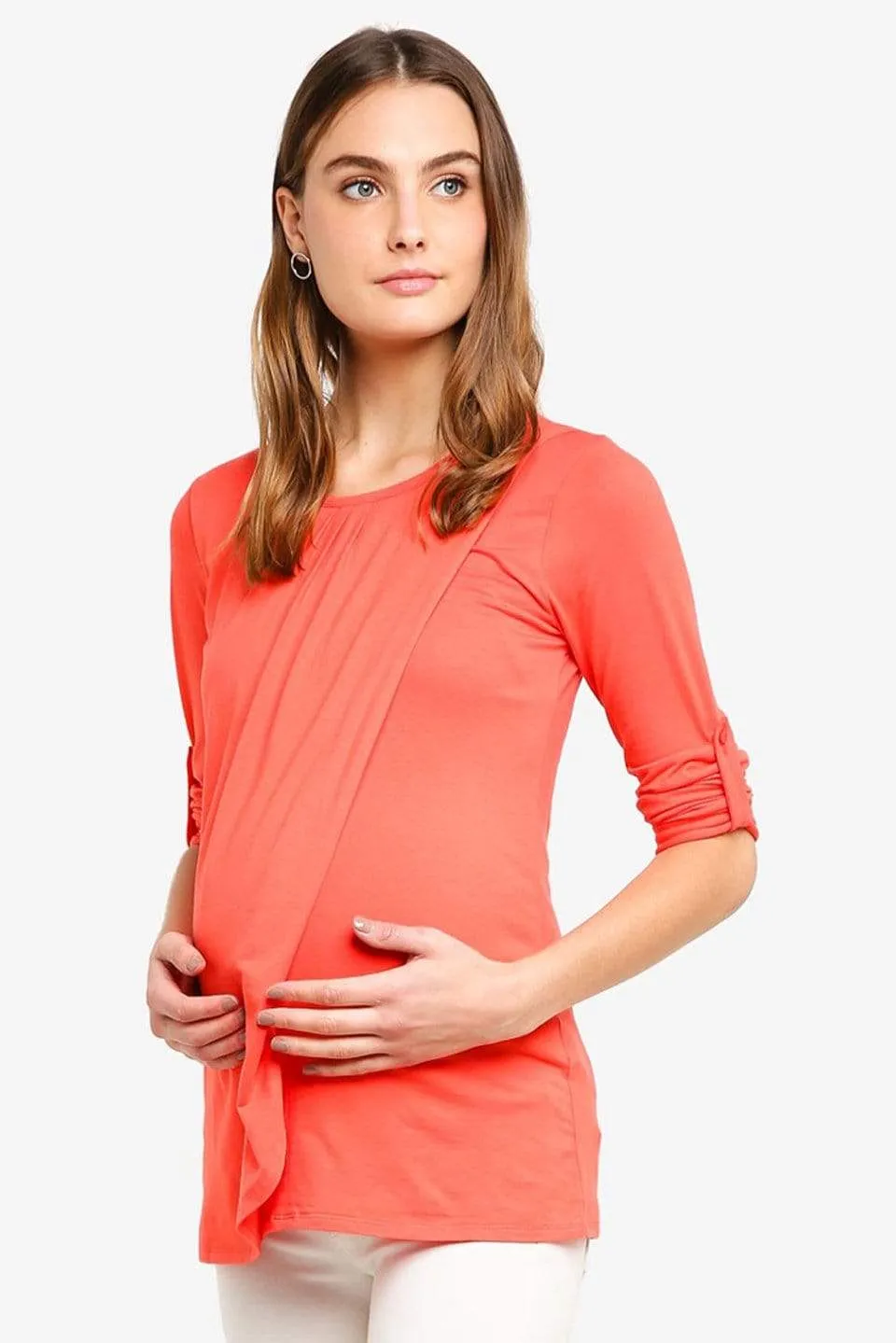 Long Sleeves Abena Top Coral