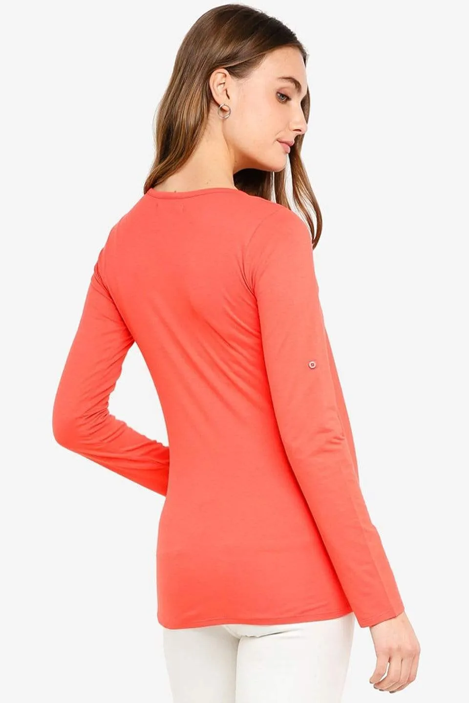 Long Sleeves Abena Top Coral