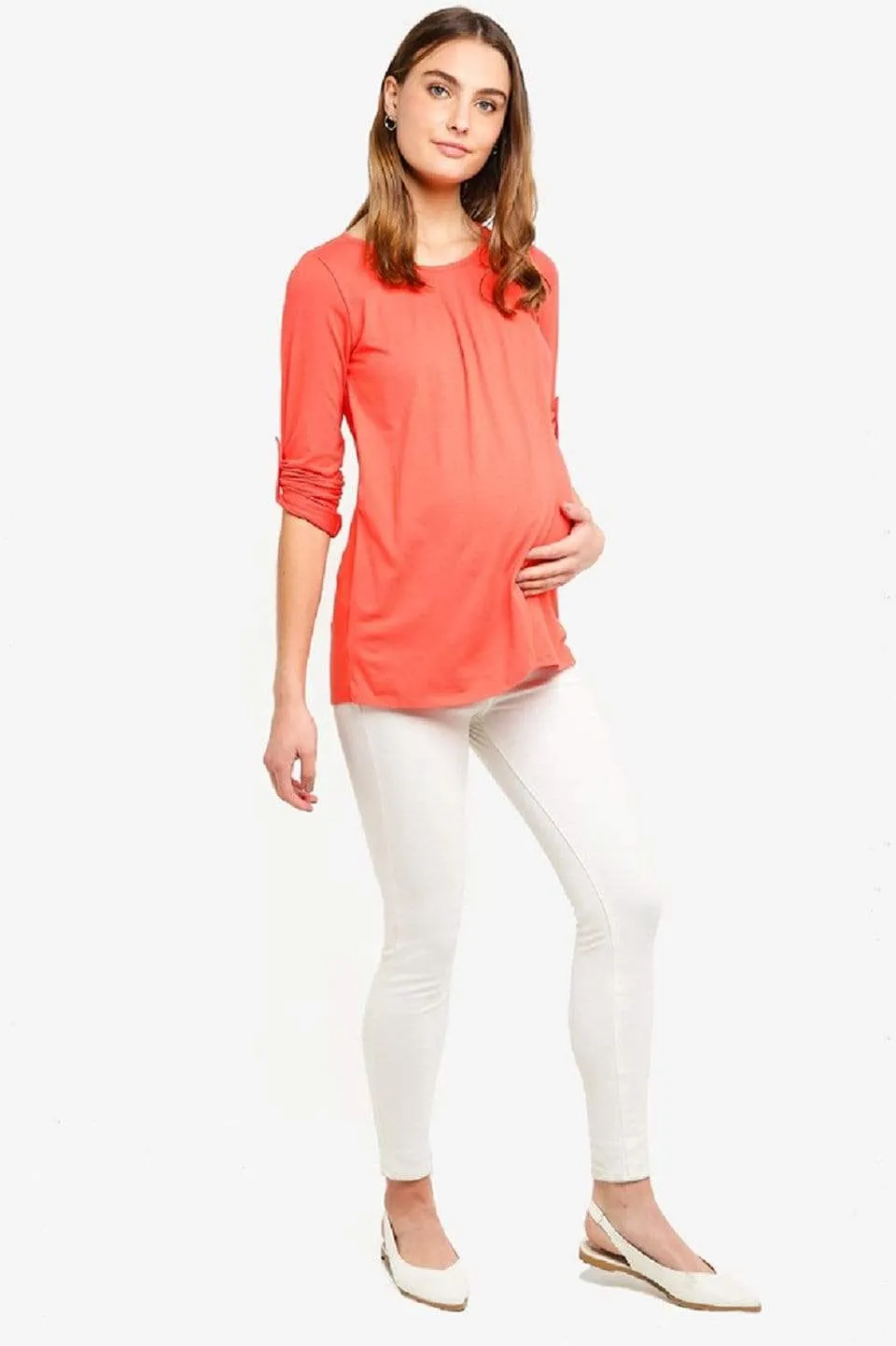 Long Sleeves Abena Top Coral