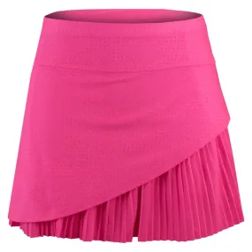 Lucky In Love Women's Essentials Long Swift Pleated Skirt - Shocking Pink