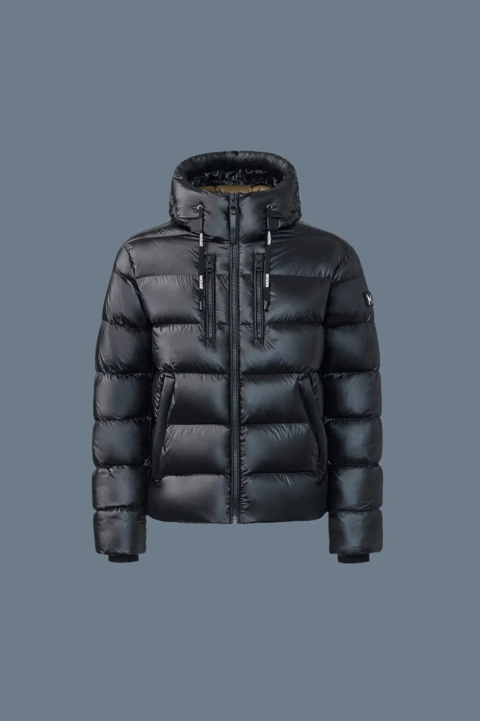 Mackage lustrous light down jacket with hood for men (Black) - MP0020490001VICTOR