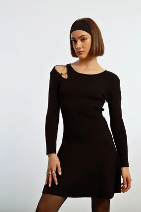 MBN Sparkle Shoulder Sweater Dress