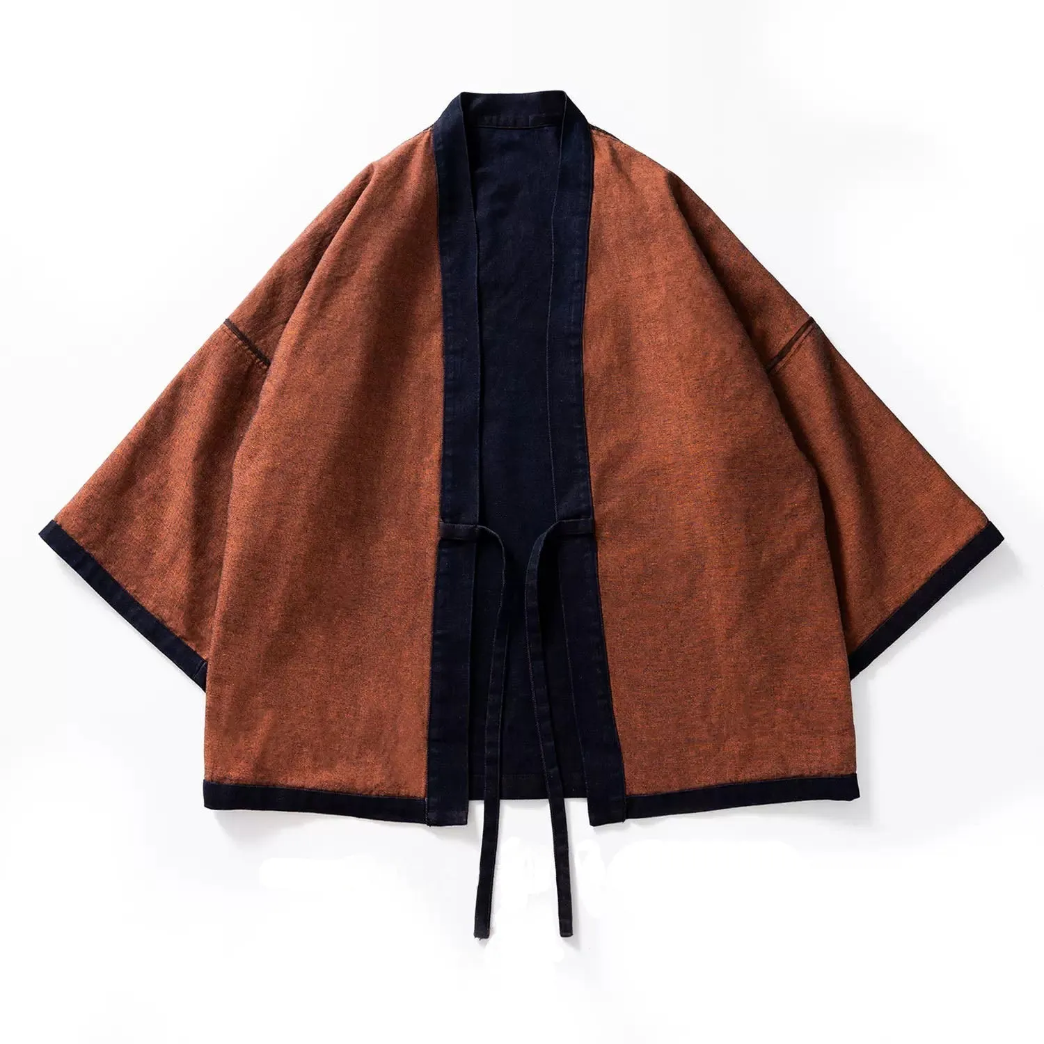 Men Reversible Washed Denim Kimono Jacket