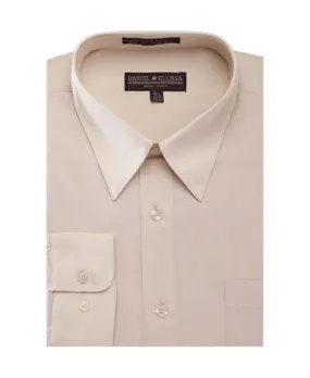 Men's Basic Dress Shirt  with Convertible Cuff -Color BEIGE