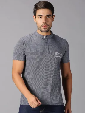 MEN'S GREY STRIPE SLIM FIT T.SHIRT