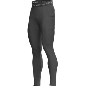 Men's Grey Thermal Base Layer Compression Leggings