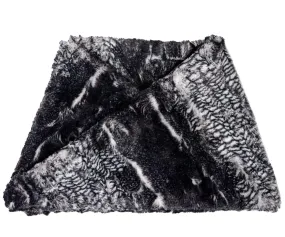 Men's Neck Warmer - Luxury Faux Fur in Black Mamba