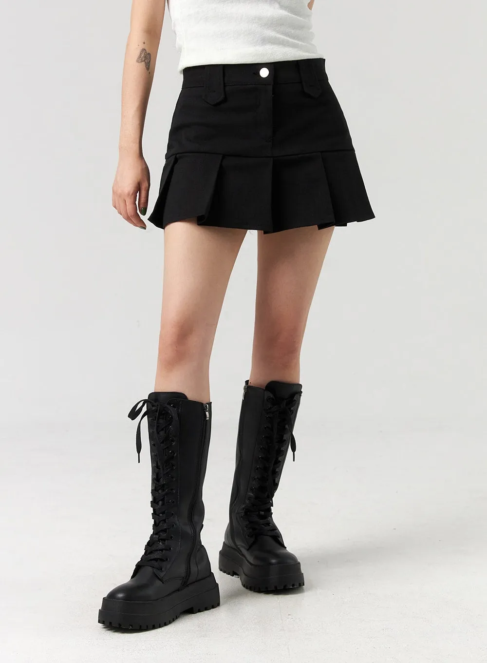 Mid-Rise Pleated Mini Skirt CL328