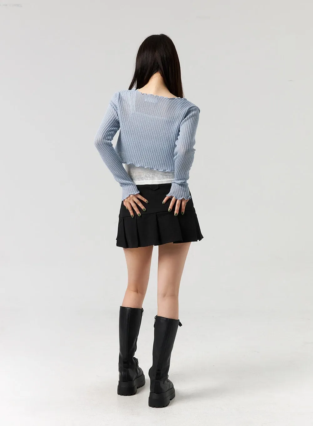 Mid-Rise Pleated Mini Skirt CL328