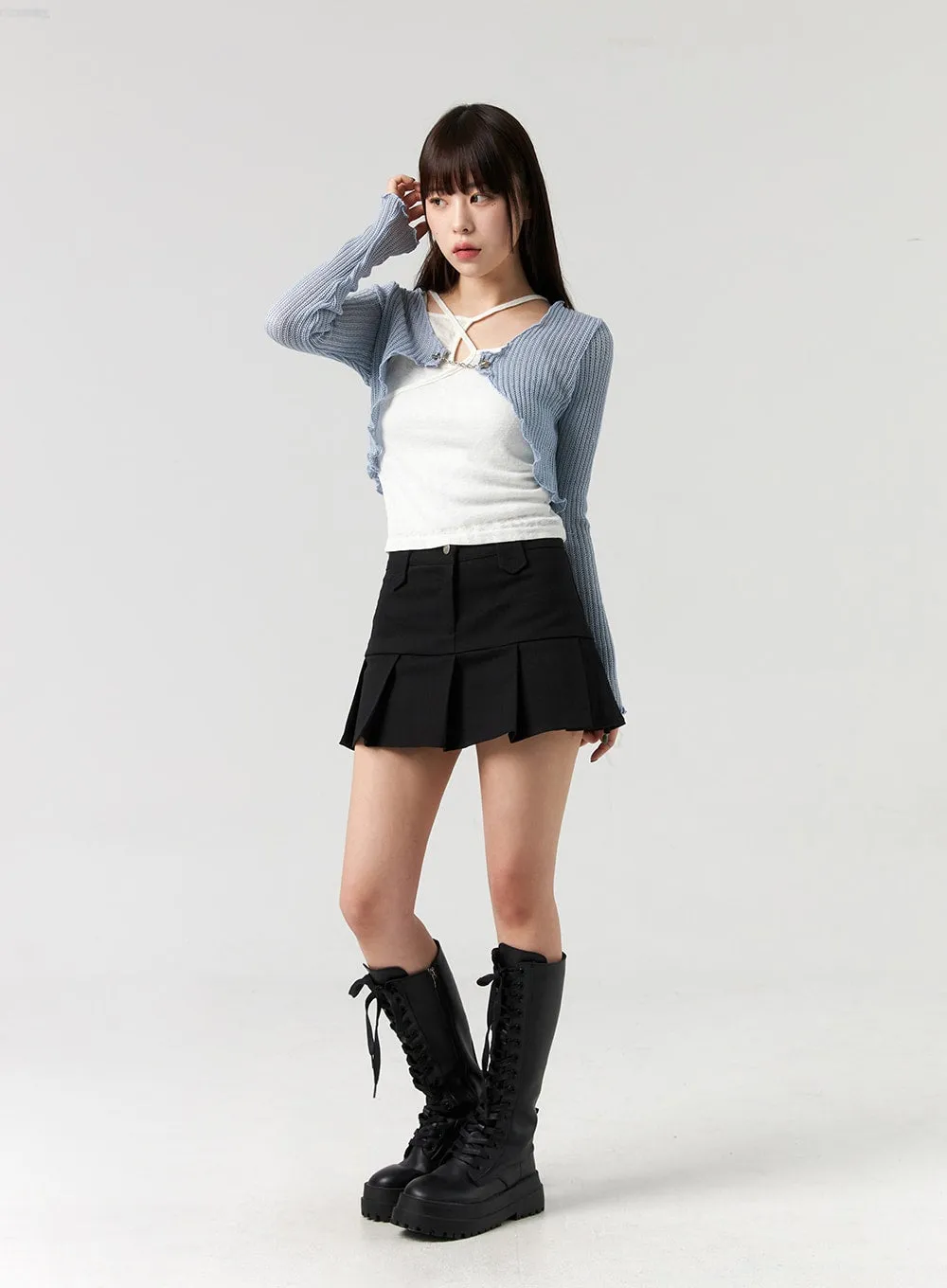 Mid-Rise Pleated Mini Skirt CL328