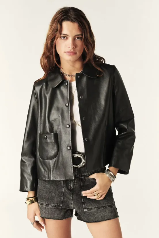 Milos Leather Jacket Black