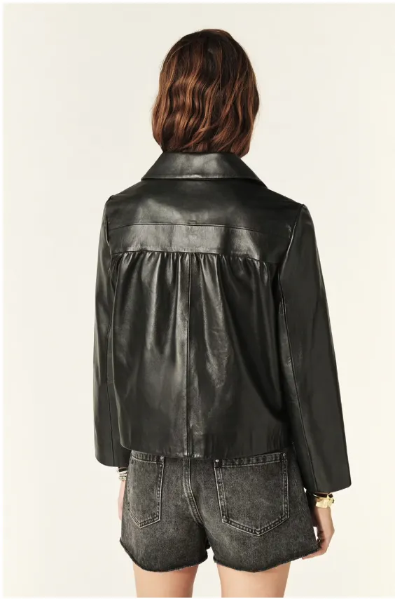 Milos Leather Jacket Black