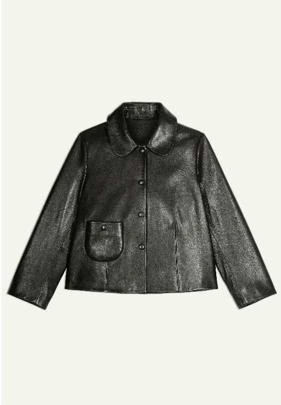 Milos Leather Jacket Black