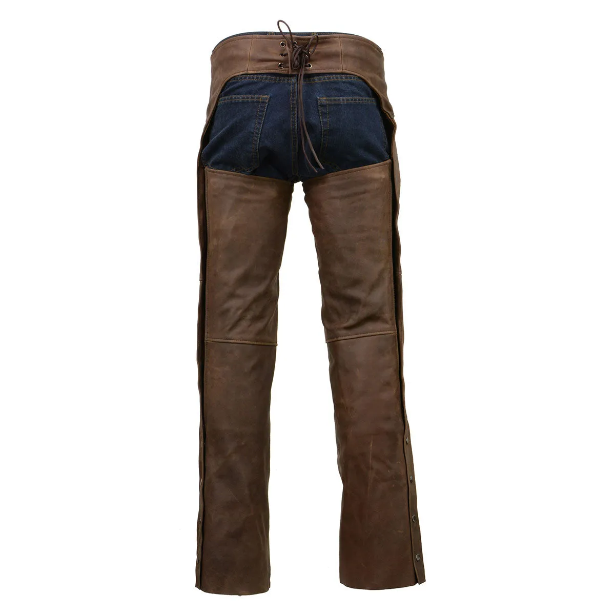 Milwaukee Leather Chaps for Men's Vintage Crazy Horse Brown Leather-