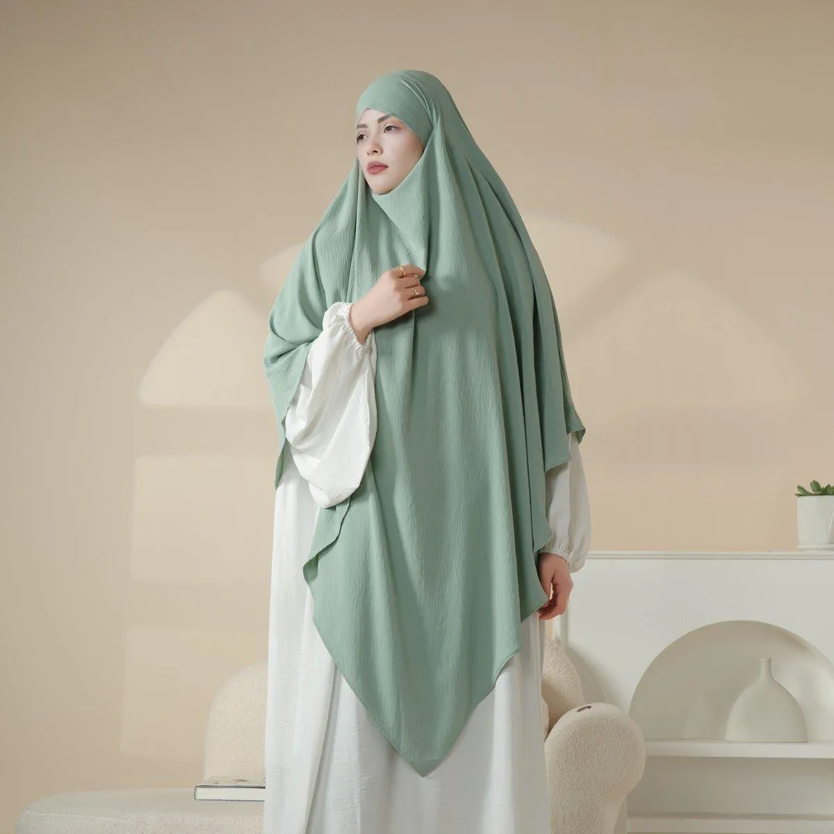 MK005 Crepe One Layer Khimar