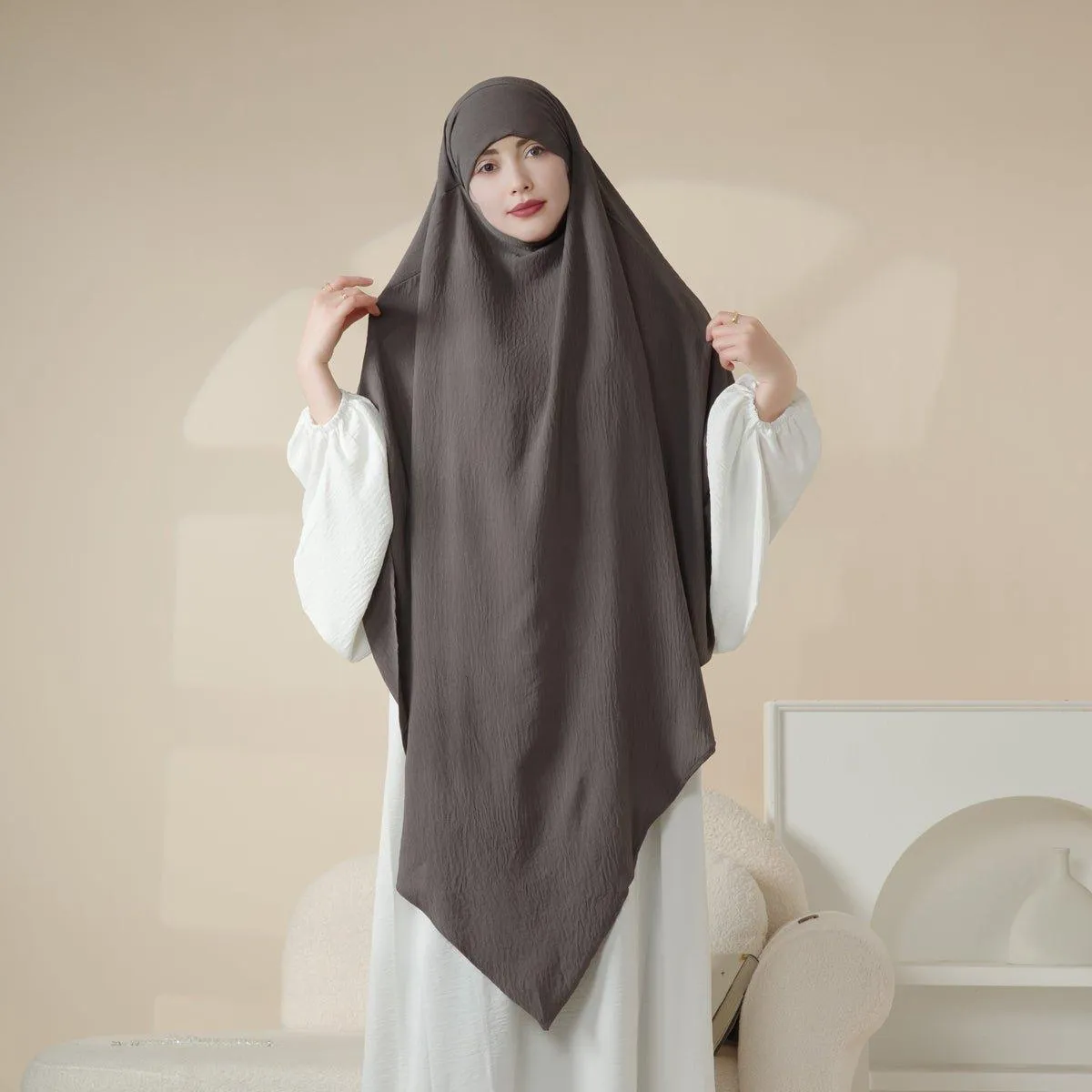 MK005 Crepe One Layer Khimar