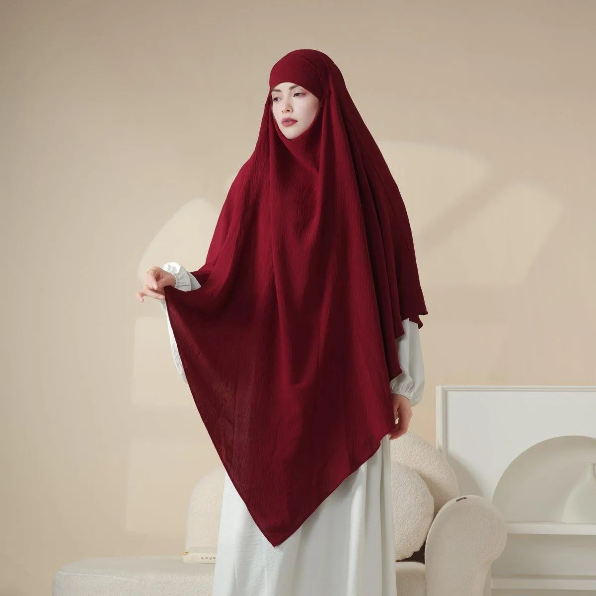 MK005 Crepe One Layer Khimar